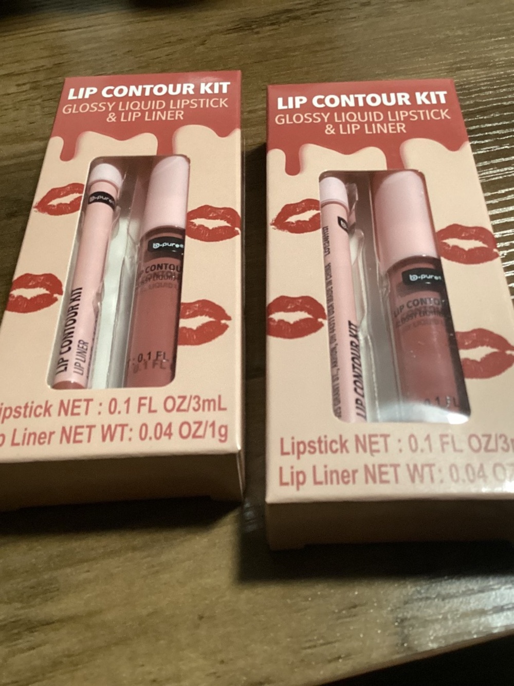 B-Pure Lip Contour Kit Glossy Liquid Lipstick & Lip Liner Set New